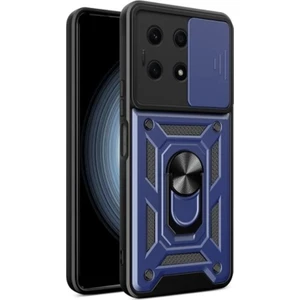 Case 4u Xiaomi Redmi Note 13 Pro 4g/poco M6 Pro Kılıf Ultra Korumalı Kamera Korumalı Manyetik Sürgülü Vega Kapak Lacivert