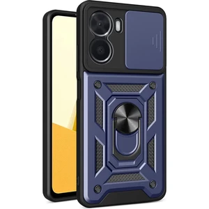 Case 4u Vivo Y16 Kılıf Ultra Korumalı Yüzüklü Manyetik Sürgülü Vega Kapak Lacivert