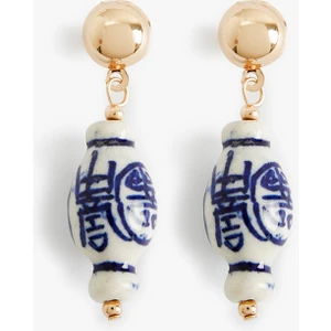 Seramik Küpe Etnik Desenli Orta Boy