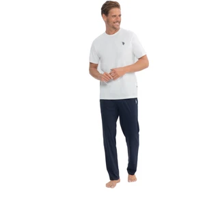 U.S. Polo Assn. Erkek Ekru Yuvarlak Yaka Pijama Takımı