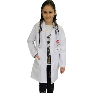 Kız Çocuk Doktor Önlüğü ( 2 -13 Yaş Aralığı Bedenler ) Öğretmen Laboratuvar Beyaz Önlük