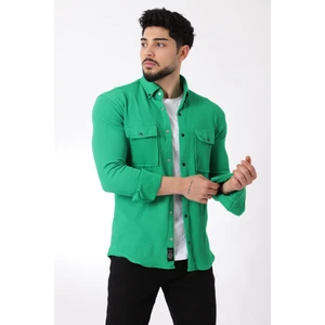 Stil Kombin Çift Cep Kapaklı Örme Gömlek Xc U16787_40292