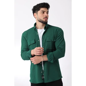 Stil Kombin Çift Cep Kapaklı Örme Gömlek Xc U16787_40292