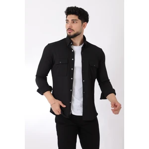Stil Kombin Çift Cep Kapaklı Örme Gömlek Xc U16787_40292
