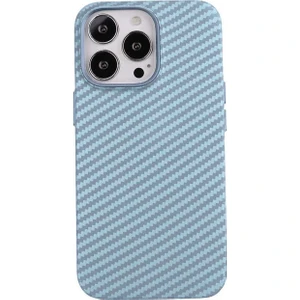 Megafox Teknoloji Apple iPhone 13 Pro Uyumlu Kılıf Karbon Fiber Tasarımlı Karbono Kapak, Mavi