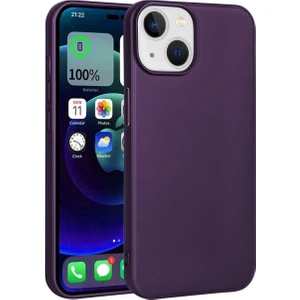 Megafox Teknoloji Apple iPhone 15 Uyumlu Kılıf Premier Silikon Kapak, Derin Mor