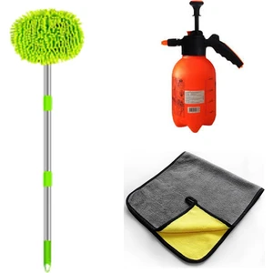 3'lü Set Basınçlı Oto Yıkama Pompası Köpük Yapıcı + Mikrofiber Bez + Şönil Araba Yıkama Fırçası