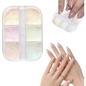 Aba Nails Nail Art Tırnak Süsleme Inci Tozu 6'lı Set Ayna Tozu