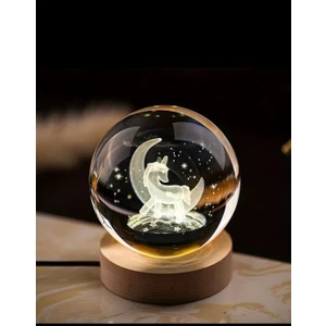 MR Shopping Mr Sevgiliye Özel 3D Kristal Cam Küre, Ahşap Soketli Gece Lambası,led, Gece Lambası,harika Bir Hediye