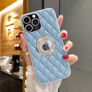 Apple iPhone 15 Pro Max Uyumlu Kılıf Zebana Diamond Deri Kılıf Açık Mavi