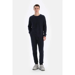 Siyah Jogger Paça Waffle Pantolon