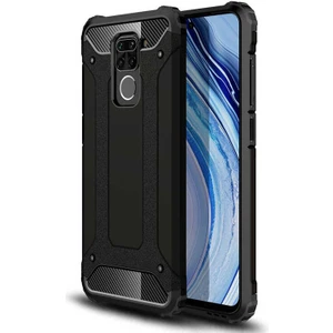 Megafox Teknoloji Xiaomi Redmi Note 9 Uyumlu Kılıf Crash Silikon Kapak, Siyah
