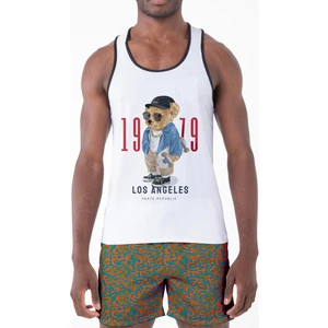 Miami Beach Dijital Baskılı Nefes Alan Clima Control Kumaş Erkek Askılı Plaj T-Shirt Atlet - Mb0384