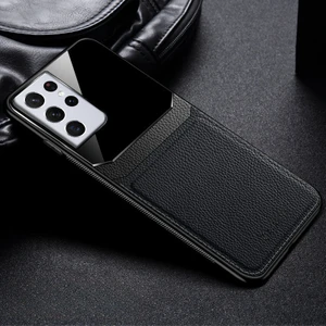 Samsung Galaxy S24 Ultra Uyumlu Kılıf Zebana Lens Deri Kılıf Siyah