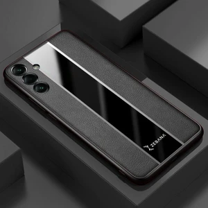 Samsung Galaxy A15 Uyumlu Kılıf Zebana Premium Deri Kılıf Siyah