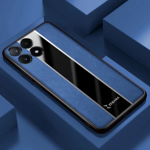 Xiaomi Poco X6 Pro 5g Uyumlu Kılıf Zebana Premium Deri Kılıf Mavi