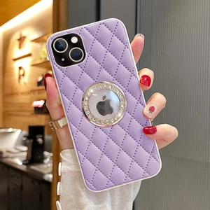 Apple iPhone 15 Plus Uyumlu Kılıf Zebana Diamond Deri Kılıf Lila