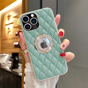 Apple iPhone 15 Pro Uyumlu Kılıf Zebana Diamond Deri Kılıf Açık Yeşil