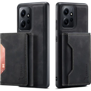 Xiaomi Redmi Note 12 Uyumlu Kılıf Zebana 2in1 Elite Class Cüzdanlı Deri Kılıf Siyah
