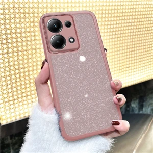 Xiaomi Poco M6 Pro Uyumlu Kılıf Zebana Işıltım Silikon Kılıf - Kamera Lens Korumalı Pembe