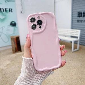 Apple iPhone 14 Pro Max Uyumlu Kılıf Zebana Wave Mat Silikon Kılıf Rose Gold