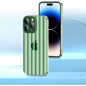 Apple iPhone 15 Pro Uyumlu Kılıf Zebana Bumper Silikon Kılıf (Kamera Lens Korumalı) Yeşil