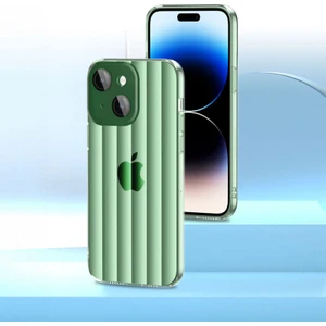 Apple iPhone 15 Plus Uyumlu Kılıf Zebana Bumper Silikon Kılıf (Kamera Lens Korumalı) Yeşil