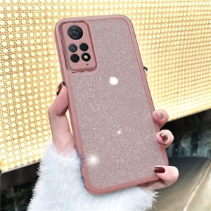 Xiaomi Redmi Note 11 Pro 4g Uyumlu Kılıf Zebana Işıltım Silikon Kılıf - Kamera Lens Korumalı Pembe
