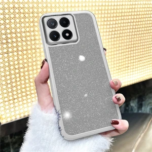 Xiaomi Poco X6 Pro 5g Uyumlu Kılıf Zebana Işıltım Silikon Kılıf - Kamera Lens Korumalı Gri