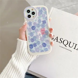 Apple iPhone 14 Pro Max Uyumlu Kılıf Zebana May Flowers Silikon Kılıf Lila