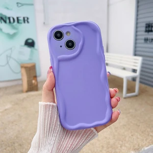 Apple iPhone 13 Uyumlu Kılıf Zebana Wave Mat Silikon Kılıf Lila