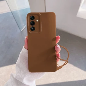 Samsung Galaxy A55 Uyumlu Kılıf Zebana Love Yumuşak Silikon Kılıf Kahverengi