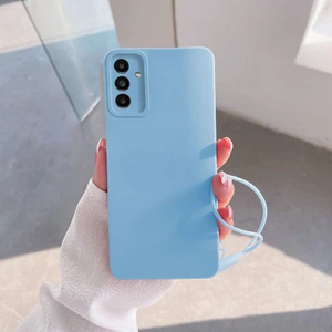 Samsung Galaxy M14 Uyumlu Kılıf Zebana Love Yumuşak Silikon Kılıf Açık Mavi