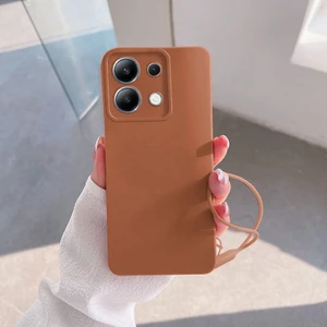 Xiaomi Poco M6 Pro Uyumlu Kılıf Zebana Love Yumuşak Silikon Kılıf Kahverengi