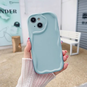 Apple iPhone 15 Uyumlu Kılıf Zebana Wave Mat Silikon Kılıf Açık Mavi