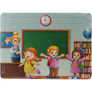80 Parça  Çocuk Puzzle Öğrenciler Sınıfta