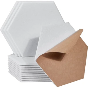 18 Paket Kendinden Yapışkanlı Ses Geçirmez Paneller, 12X10X0.4IN Altıgen Akustik Paneller, Kayıt Stüdyosu, Ofis, Ev, Beyaz (Yurt Dışından)