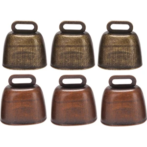 6 Adet Metal Inek Çanı, At Koyun Otlatma Bakır Için Cowbell Retro Çan, Inek Çanları Gürültü Yapımcıları (Yurt Dışından)