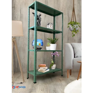 4 Katlı 31x75x150 cm Dekoratif Yeşil Çelik Raf