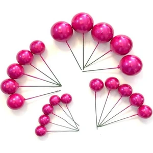 Pasta Süsleme Topu Yaldızlı Fuşya