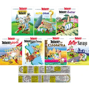 Asteriks: Altın Orak - Şefler Savaşı - 7 Kitap - R. Goscinny + Matematik Öğreten Cetvel