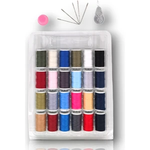 Ceysa Store Dikiş Iplik Seti 24 Adt Dikiş Ipi Seti, 5 Adet Dikiş Iğnesi, Ip Geçirici, Yüksük, Dikiş Nakış Kiti,