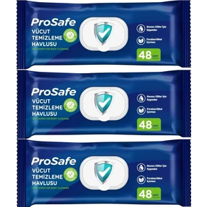 Hasta Vücut Temizleme Islak Mendil Havlu 48 Yaprak Xl (3 Lü Set) Plastik Kapak