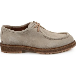 Süet Bej %100 Deri Oxford Eva Taban Casual Ayakkabı