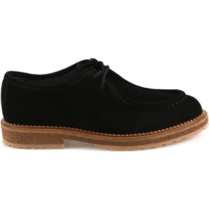 Süet Siyah %100 Deri Oxford Eva Taban Casual Ayakkabı