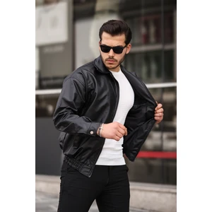 Mero Life Streetwear Siyah Oversize Rahat Kesim Deri Ceket