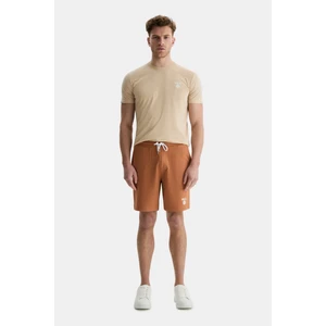 Fowler Kahve Baskılı Standard Fit Erkek Örme Şort