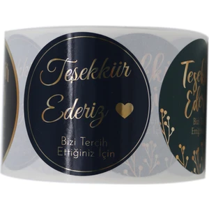 Hazır Etiketler Pp Metalize Teşekkür Ederiz Etiketi 50MM Çapında 500 Adet 4 Tasarım