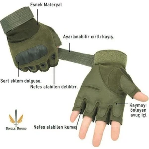 Single Sword Yarım Parmak Taktik Eldiven Bisiklet Motosiklet Outdoor Eldiven