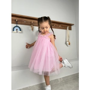 Yazlık Tütülü Astarlı Bebek Elbise Çocuk Elbise Kız Çocuk Doğum Günü Parti Düğün Elbisesi